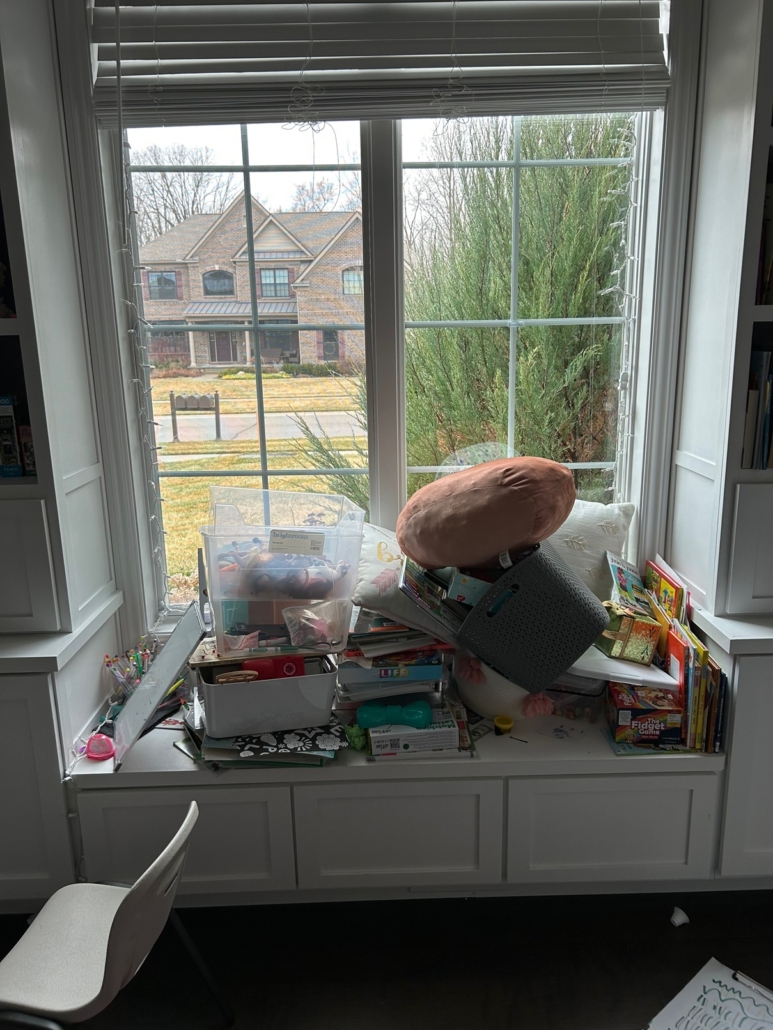 playroom bench before